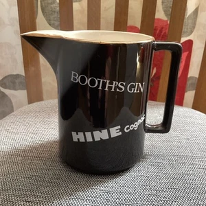 Vintage Booths Gin Water Jug Wade Pottery Black & White Whisky Hine Cognac Vodka - Picture 1 of 7