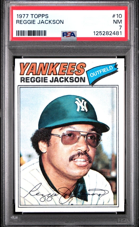 (LOTE DE 28) 1977 TOPPS #10 REGGIE JACKSON #100 JOE MORGAN #280 JIM HUNTER PSA 7 Foto 1 de 4