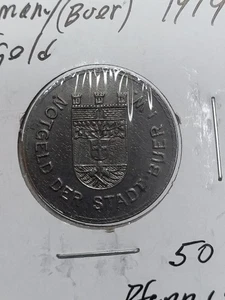 1919 BUER Germany 50 Pfennig NOTGELD COIN !!! - Picture 1 of 4