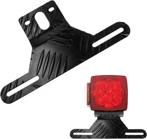 Aluminum Trailer License Plate Light Bracket, Auto Holder Black - Picture 1 of 6