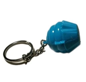 Mini Llavero Tupperware Forma Cupcake Vintage Azul Plata Cadena Nuevo T3 - Imagen 1 de 3