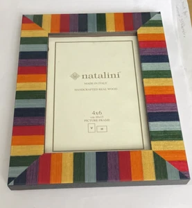 Marco de fotos multicolor Natalini madera de calidad hecho en Italia, arco iris de 4""X 6"" - Imagen 1 de 4
