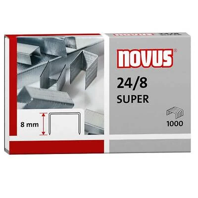 1000 x Heftklammern Novus® 040-0038, 24/8 SUPER, verzinkt, Tackerklammern