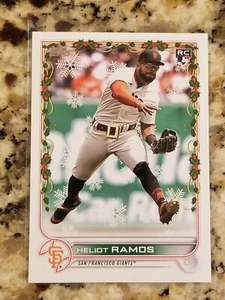 Heliot Ramos RC SSP (820) 2022 Topps Holiday - Giants - SANTA BELT - Picture 1 of 2