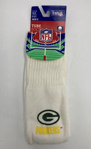 Vintage NFL Green Bay Packers Tube Socks White Men’s Size 10-13 NOS 1990’s Cover