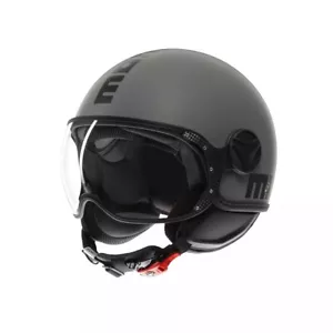 CASCO JET MOMO DESIGN DEMI JET FIGHTER NERO GRIGIO BLACK MATT GREY - Foto 1 di 2