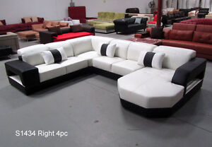 4PC Modern Euro style leather sectional sofa set S1434