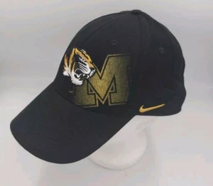 University Of Missouri Mizzou Tigers Nike Team Black Hat Cap Swoosh Flex Sz M/L - Picture 1 of 14