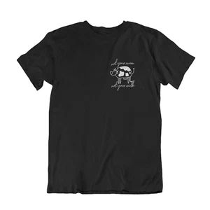 Camiseta vegana amigable con los animales, Not Your Mum Not Your Milk con estampado en el pecho para hombre y mujer - Imagen 1 de 3