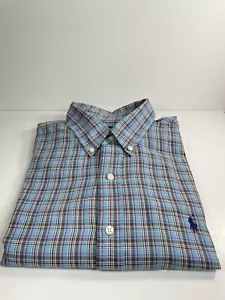Ralph Lauren Men’s button down shirt/Collard Plaid Blue Green Navy Size XL - Picture 1 of 8