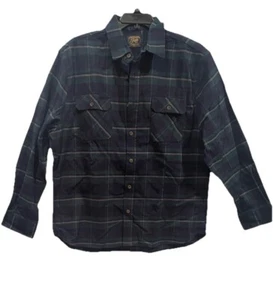 Jacks MFG Men’s XL Long Sleeve Heritage Flannel Shirt Button Up Blue Green Plaid - Picture 1 of 11