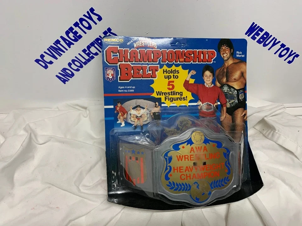 Cinturón de campeonato de juguete vintage 1985 Rick Martel AWA Remco — escaso — sin usar Foto 1 de 4
