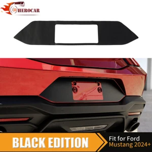 Black Rear License Plate Sticker Decor Trim For Ford Mustang 2024+ Accessories - Picture 1 of 8