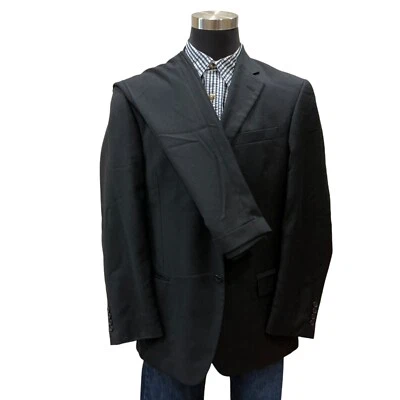 Dockers Suit Mens 42R 38x30 Black Wool 2 PVC Jacket Pants Classic Fit 2 Button - Image 1 of 4