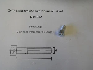 25 x M 8 x 16 -DIN 912- TORNILLOS CILÍNDRICOS CON HEXÁGONO INTERIOR 8.8 - Imagen 1 de 2