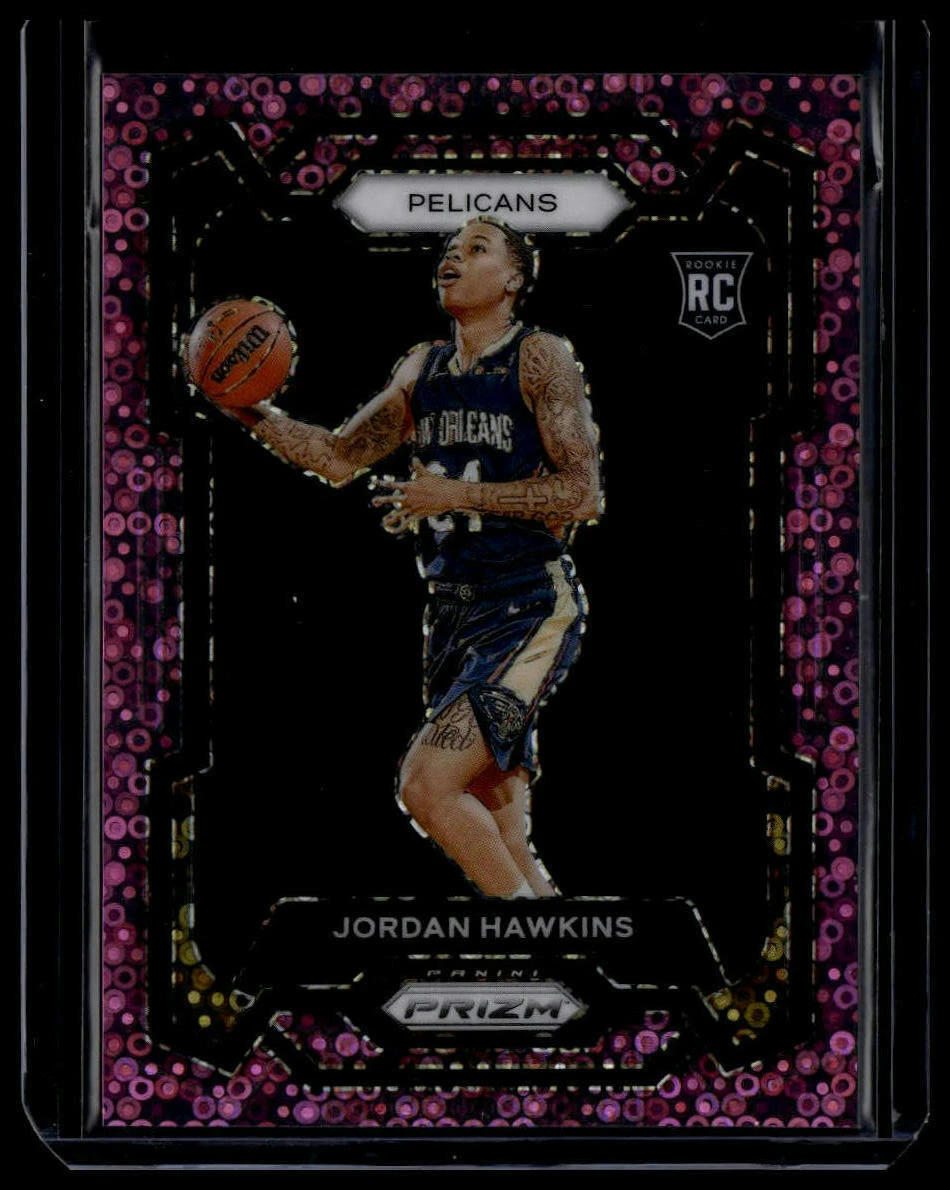 2023-24 Panini Prizm #130 Jordan Hawkins RC Prizms Fast Break Pink #/50
