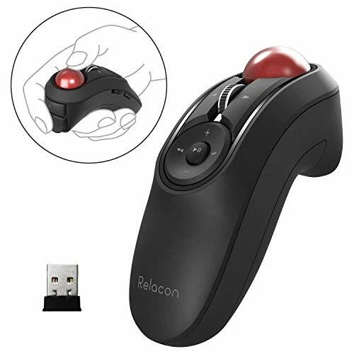 Wireless Mouse Trackball Handy Type Relacon Black M-RT1DRBK  Receiver - Image 1 of 1