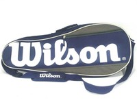 Wilson Tennis Racquet Bag Blue Black White Shoulder Strap And Handle