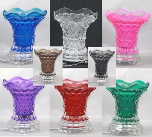Electric Glass Flower Lamp Essential Oil /Wax Burner Tart Warmer! - Picture 1 of 9