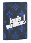 Louis Vuitton Exclamation Mark Blue Monogram Canvas Logo Pocket Organizer Wallet