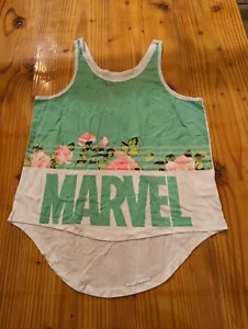 Womens marvel white teal blue tank top sz l - Picture 1 of 5