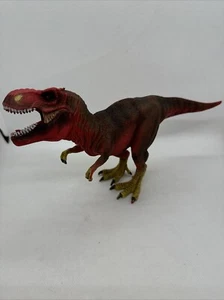 2011 Schleich Red Tyrannosaurus Rex Dinosaur T Rex Figurine Toy 11” Movable Jaw - Picture 1 of 6