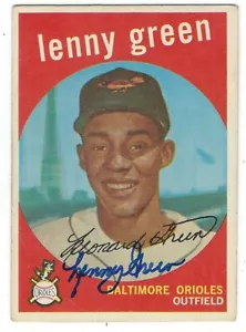 Autographed LENNY GREEN Baltimore Orioles 1959 Topps Card #209 w/COA - Picture 1 of 1