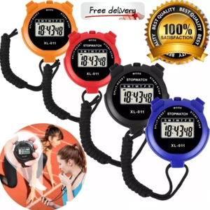 Neue digitale Hand-Sport-Stoppuhr Stoppuhr Timer Alarmzähler UK-Verkäufer⌚⏱ - Bild 1 von 23