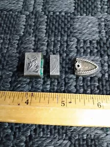 LOT Vintage Sterling Silver Overlay Keepers Tip for Bridle Headstall Throatlatch - Picture 1 of 6