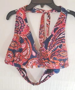 Swimsuits For All Women's Size 22 Multicolored Halter Swim Top Bikini Top New - Picture 1 of 2
