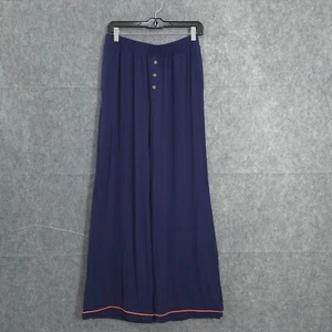 Anthropologie Cropped Wide Leg Pants Womens Size S Blue Modal Blend High Rise - Picture 1 of 19