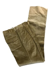 Herren Vintage NEU 80er Jahre neu aus altem Lagerbestand Saks Fifth Avenue plissierte Cordhose hellbraun 32 neu mit Etikett - Bild 1 von 6