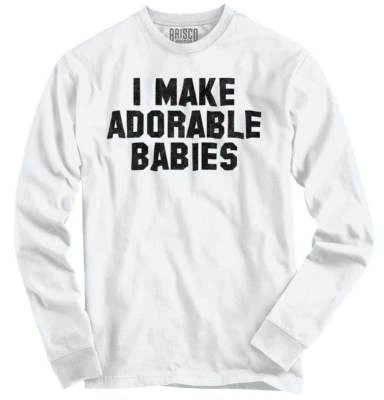 Camiseta de manga larga para hombre o mujer Día de la Madre I Make Adorable Babies Mom Love Foto 1 de 3