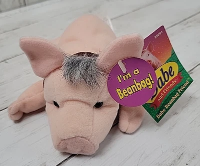 Vintage Babe The Pig and Friends Soft Beanbag Toy 7" Plush 1998  - Image 1 of 4