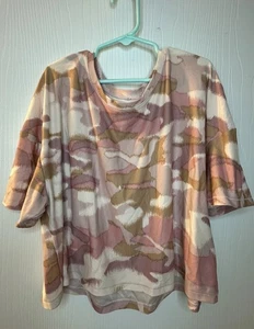 Old Navy Active rosa mimetico manica corta crop top ragazza XXL 18 - Foto 1 di 7