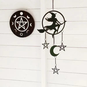 Hexe über dem Mond Hängedeko Alchemie Hängedeko - Bild 1 von 6