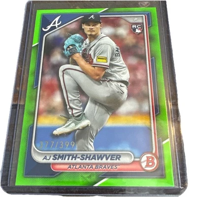 2024 Bowman - AJ Smith-Shawver #63 Neon Green Border /399 (RC) - Image 1 of 3