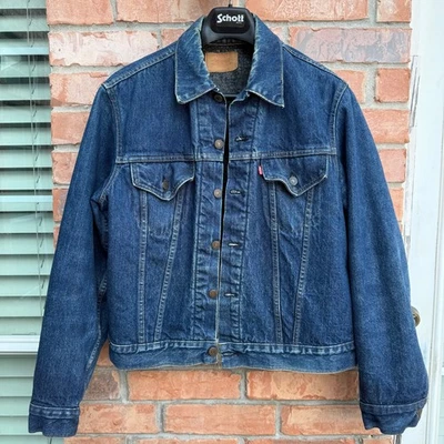 Vintage 70s Levi’s Type 3 Denim Trucker Jacket Size 42 70505 0317 Blanket Lined - Image 1 of 4