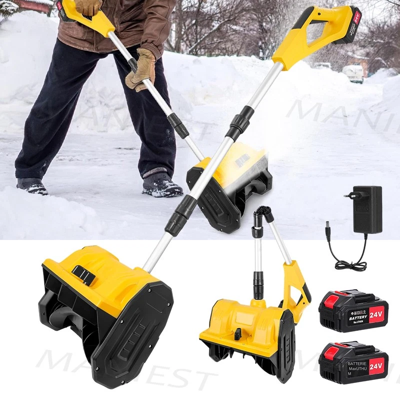 Akku Schneefräse 1000w Elektrische Schneeschieber Schneeschaufel mit 2 Akkus - Bild 1 von 4