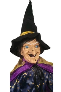Bruja de Halloween de colección espeluznante con hermosa ropa 46" brazos posables - Imagen 1 de 16