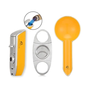 Galiner Windproof 3 Jet Torch Flame Cigar Lighter Punch Cigar Ashtray and Cutter - Picture 1 of 12