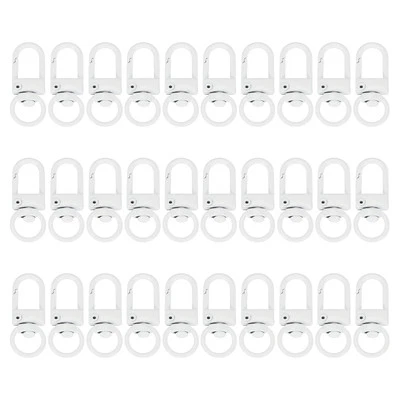Fecho giratório lagosta, 30 peças ganchos de fecho giratório clipes de pressão de metal, branco - Imagem 1 de 4