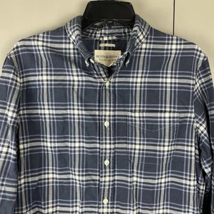 Camisa Denim & Supply Ralph Lauren Para Hombre Mediana Azul Con Botones A Cuadros Calce Regular - Imagen 1 de 9
