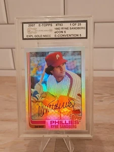 2007 E-Topps 1982 RYNE SANDBERG #793 eCON 5 BLUE PHILLIES 1/25  - Picture 1 of 2