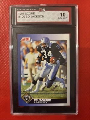 1991 SCORE #100 BO JACKSON KSA 10 NEW-LABEL! - Image 1 of 2