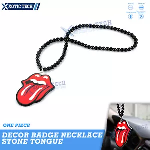 Rearview Mirror Hanger Charm Decor Badge Necklace Chain-Rolling Stone Tongue - Picture 1 of 7