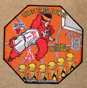 Three Fires Council 2017 NJ "CHICAGO BULLS CHAMPIONSHIP" 10" Back Patch - Picture 1 of 1