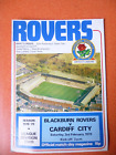 Vintage Fußballprogramm Blackburn Rovers V Cardiff City, 1979.