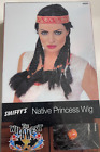 SMIFFYS NATIVE PRINCESS BLACK WITH BEADS WIG ADULT HALLOWEEN COSTUME, NEW
