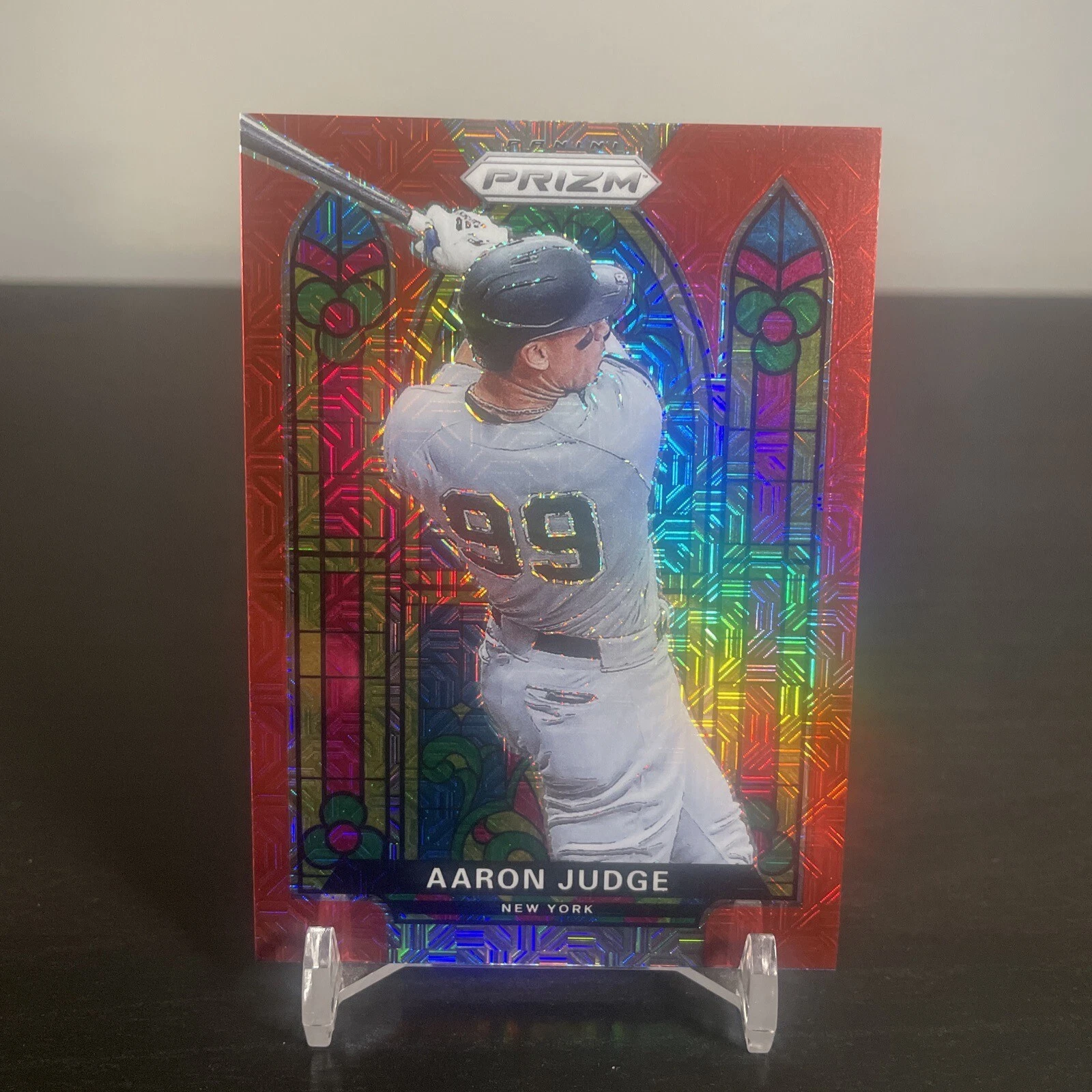 2021 Aaron Judge Panini Prizm Stained Glass Red Mojo #SG-5 059/149